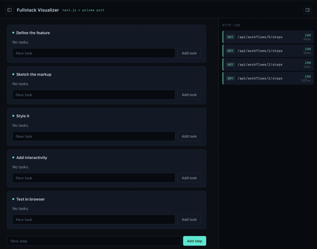 Fullstack Visualizer HTTP logs detail